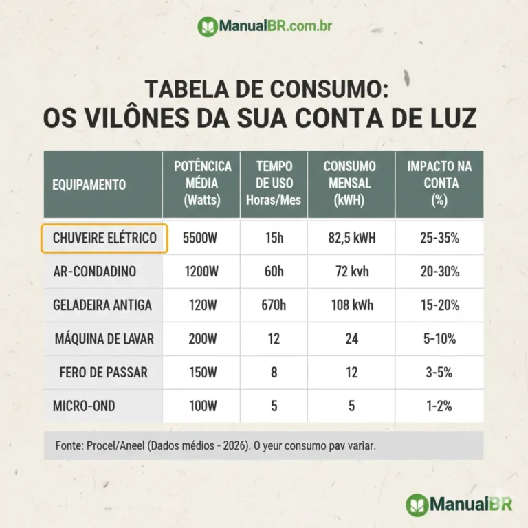 como economizar energia em casa tabela de consumo