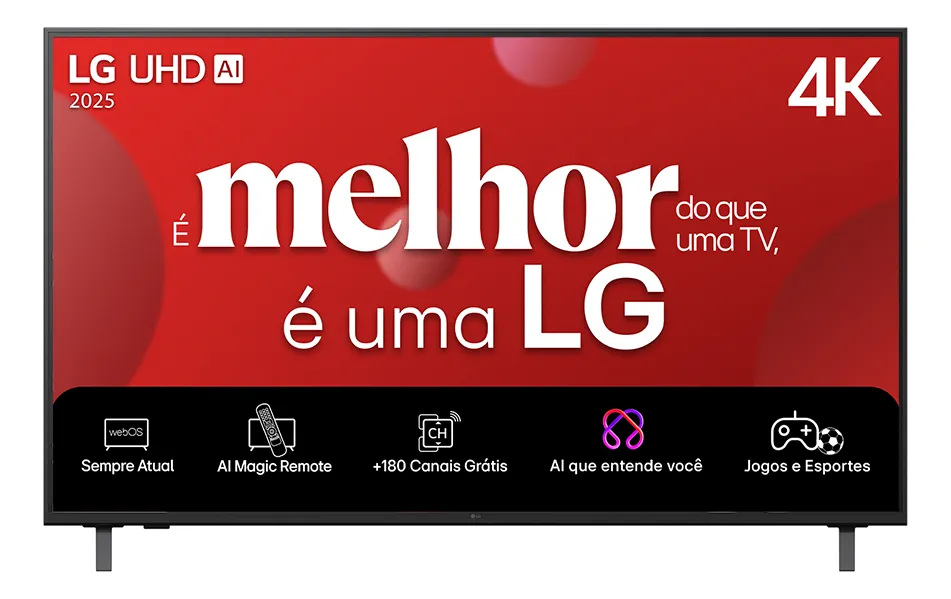 Smart TV LG UHD AI UA85 60 polegadas modelo 60UA8550PSA ultra HD avançada e elegante