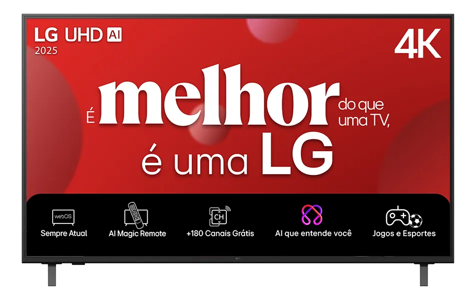 Smart TV 4K 65" LG UHD 65UA85 Processador α7 AI Ger8 4K Super Upscaling Google Cast Alexa Integrado Controle AI Smart Magic WebOS 25